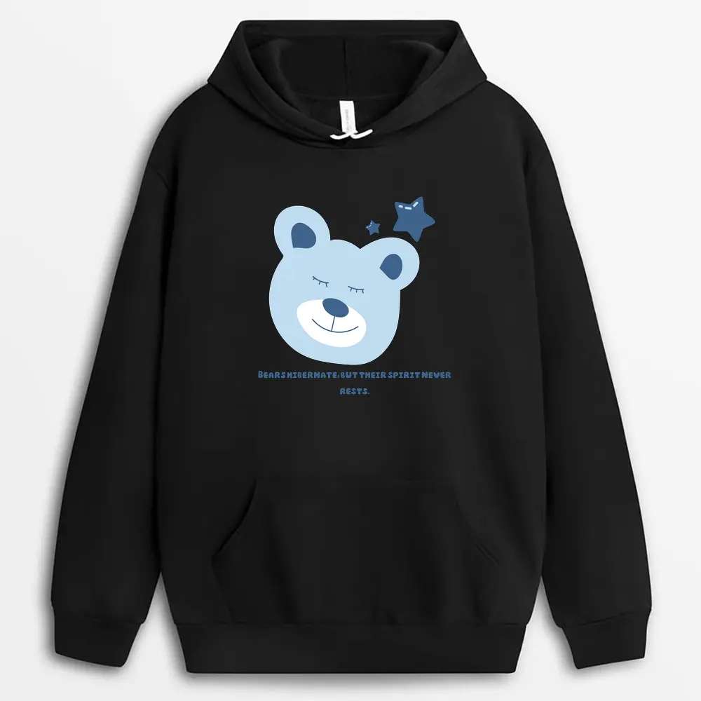 Bears Hibernate But Their Spirit Never Rests Hostxtee Hoodie - Black