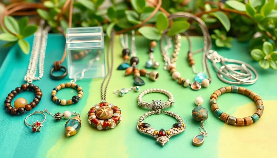 Eco-friendly jewelry pieces made from recycled materials.